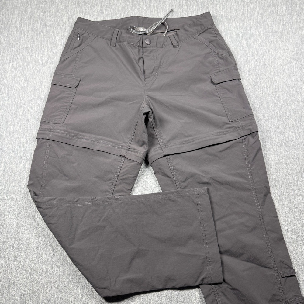 The North Face Pants Womens 12 Gray Convertible Zip Off Cargo Hiking Outdoor